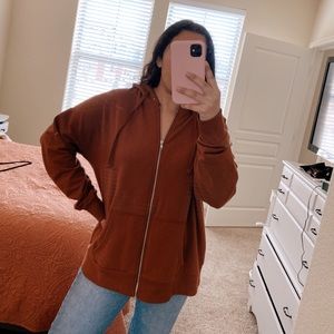 Burnt orange zip up hoodie